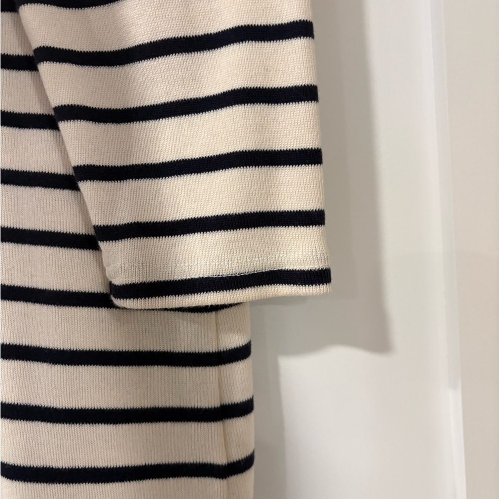 L.L. Bean Black and Cream Striped Sweater 100% cotton - Picture 5 of 7